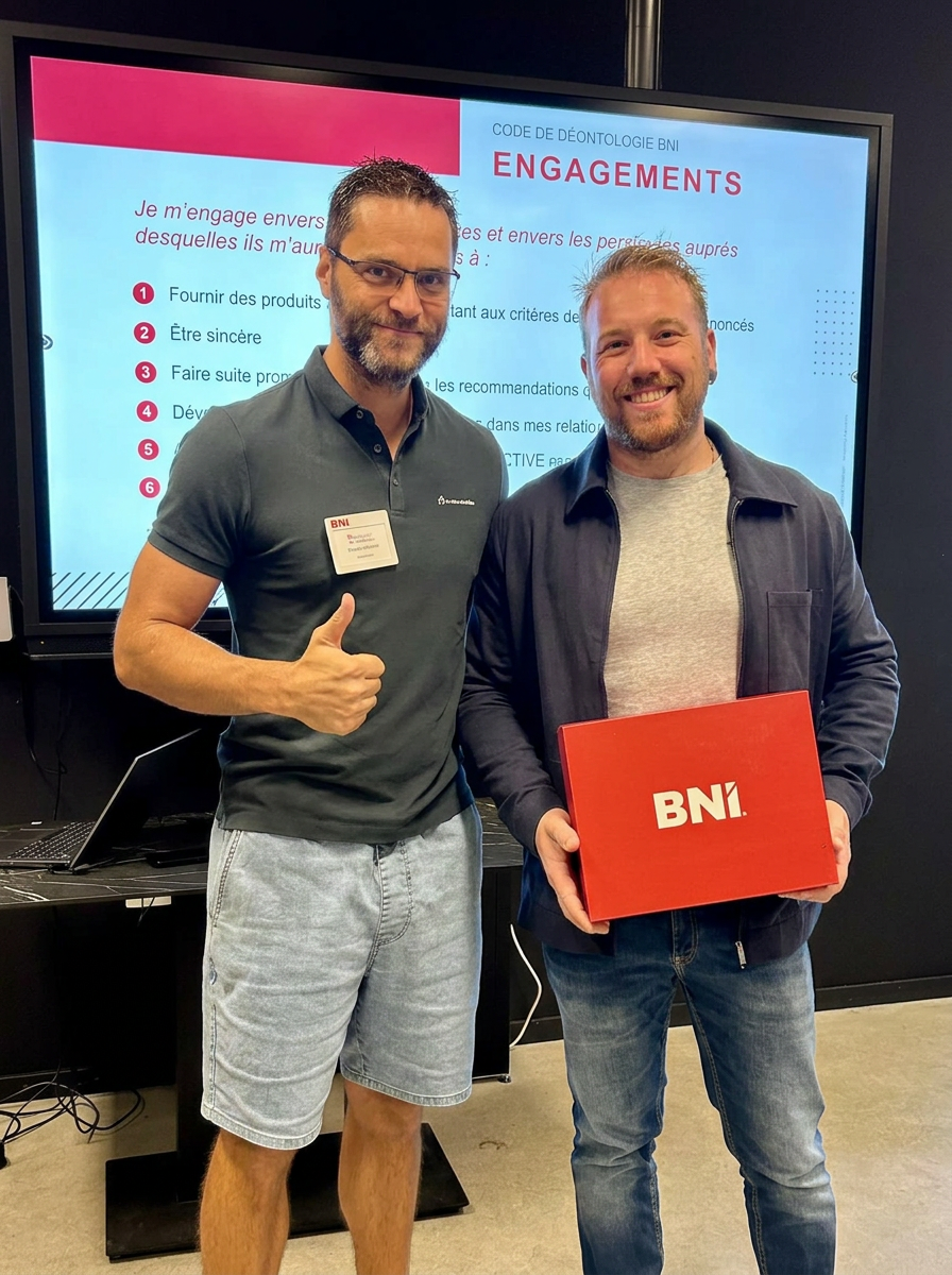 Joffrey François lors d'une rencontre du BNI Gosselies Airport